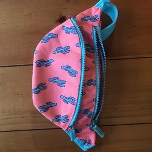 Cactus| Pink and Blue| Zippered| Adjustable| Multi- Pocket| Fanny Pack